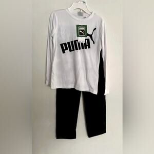 PUMA Kids Set - White and Black long sleeve top and pants